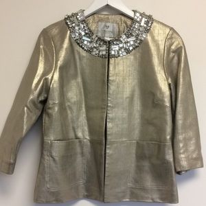 Chico’s leather embellished jacket size 1/M